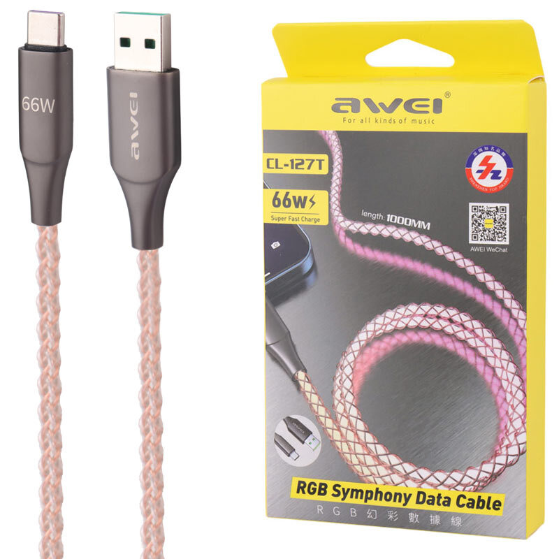 کابل تایپ سی فست شارژ 66 وات اوی CL-127T طول 1 متر