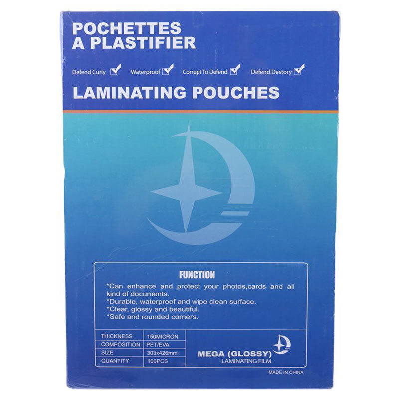 طلق پرس شفاف 150 میکرون Mega 303*426mm بسته 100 عددی