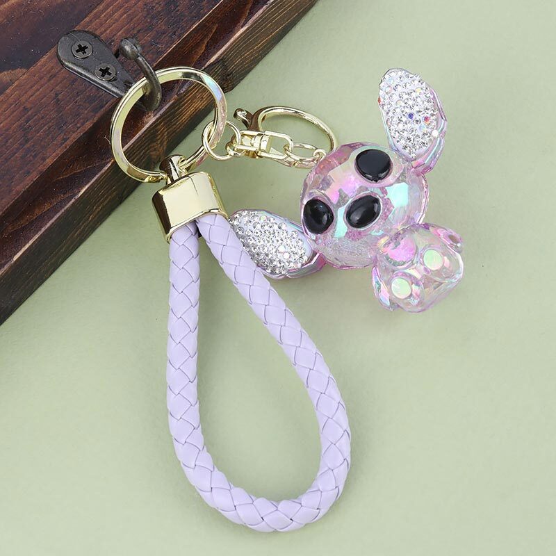 جاکلیدی هولوگرامی نگین دار طرح استیچ + بند آویز