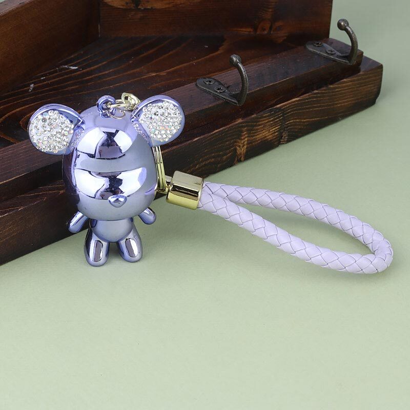 جاکلیدی هولوگرامی نگین دار طرح خرس + بند آویز کد 2