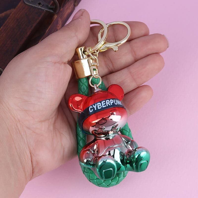 جاکلیدی هولوگرامی نگین دار طرح خرس + بند آویز کد 3