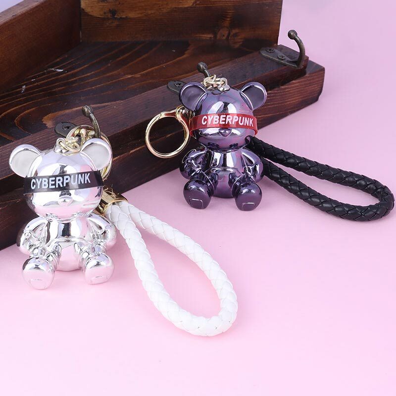 جاکلیدی هولوگرامی نگین دار طرح خرس + بند آویز کد 3