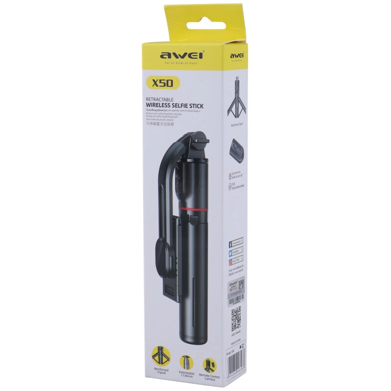 سه پایه و مونوپاد بلوتوثی Awei X50