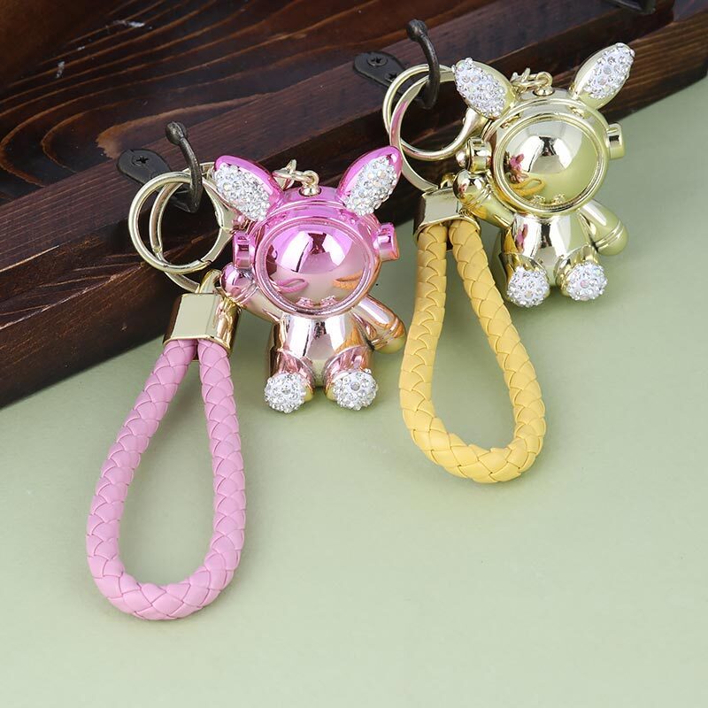 جاکلیدی هولوگرامی نگین دار طرح فضانورد + بند آویز