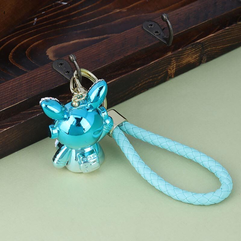 جاکلیدی هولوگرامی نگین دار طرح فضانورد + بند آویز