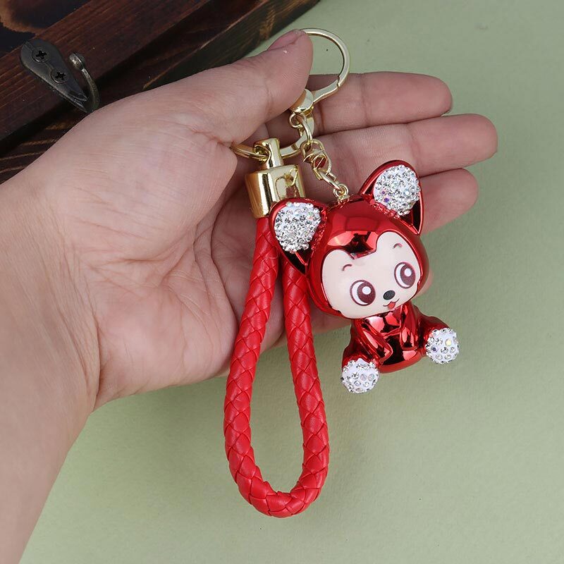 جاکلیدی هولوگرامی نگین دار میمون + بند آویز