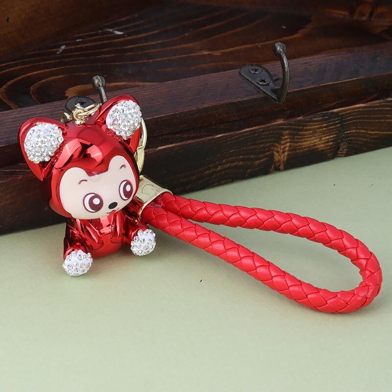 جاکلیدی هولوگرامی نگین دار میمون + بند آویز