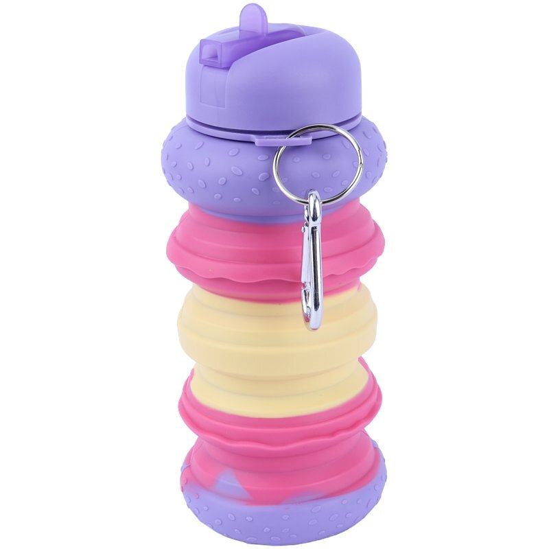 قمقمه 600 سی سی سیلیکونی طرح همبرگر پاستلی KU02