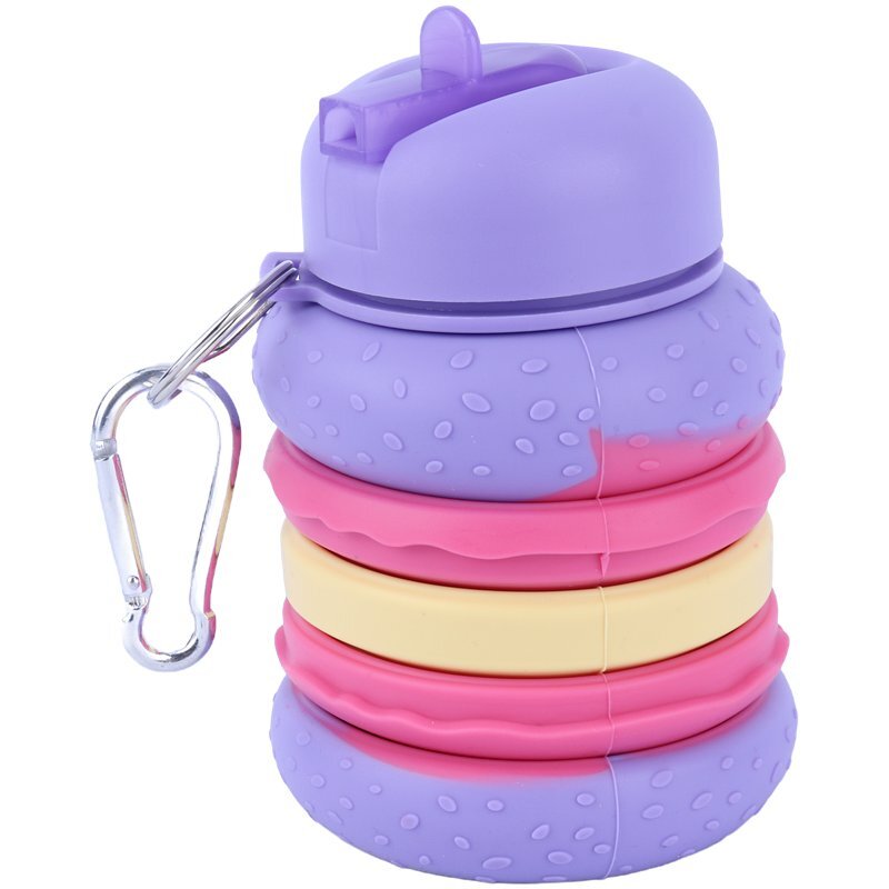 قمقمه 600 سی سی سیلیکونی طرح همبرگر پاستلی KU02