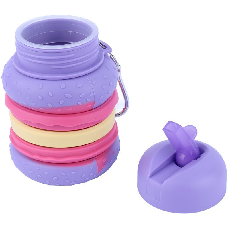 قمقمه 600 سی سی سیلیکونی طرح همبرگر پاستلی KU02