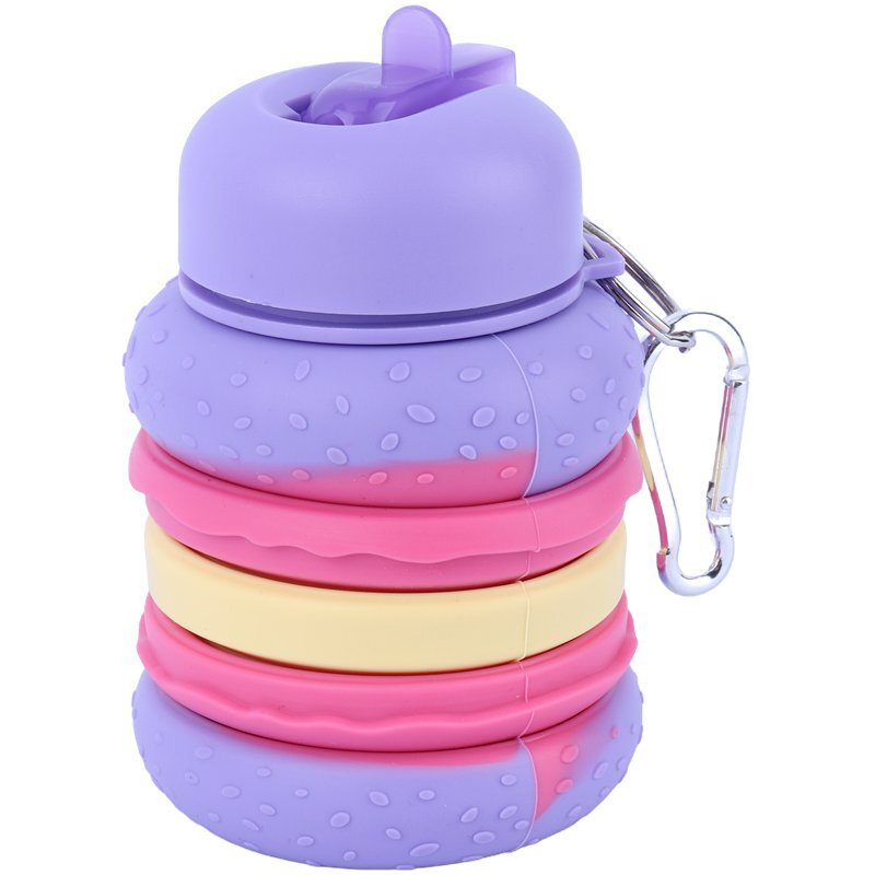 قمقمه 600 سی سی سیلیکونی طرح همبرگر پاستلی KU02