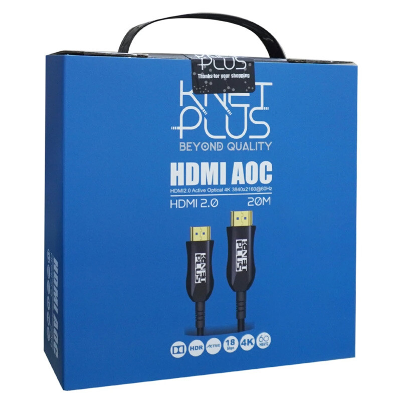 کابل HDMI 4K فیبر نوری کی نت پلاس KP-A143 طول 20 متر