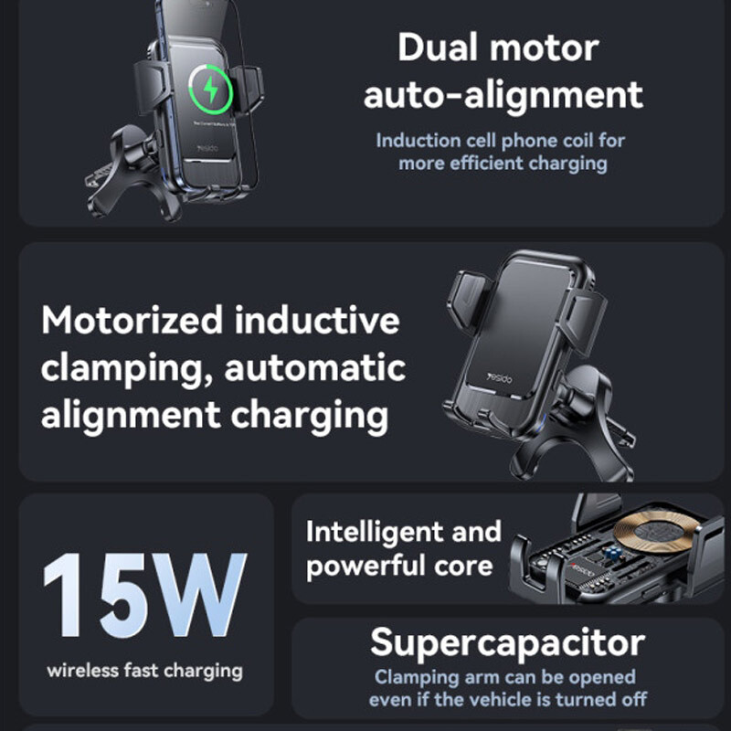 هولدر و شارژر وایرلس 15 وات یسیدو C312