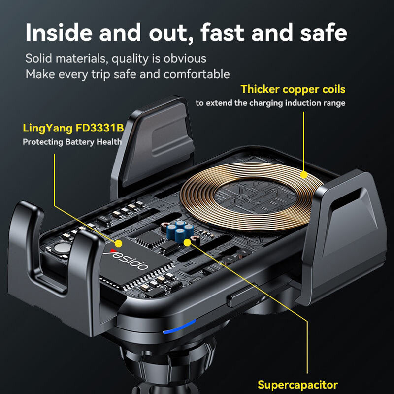 هولدر و شارژر وایرلس 15 وات یسیدو C312