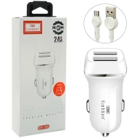 شارژر فندکی Earldom ES-125 2.4A + کابل میکرو یو اس بی