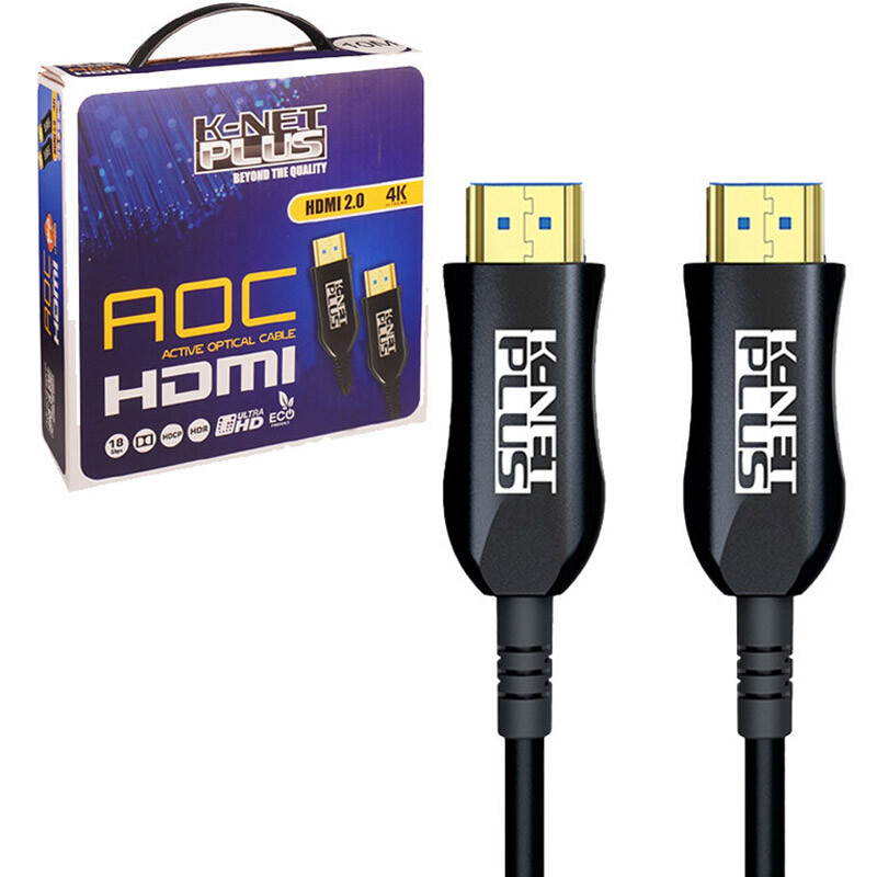 کابل HDMI 4K فیبر نوری کی نت پلاس KP-A144 طول 25 متر