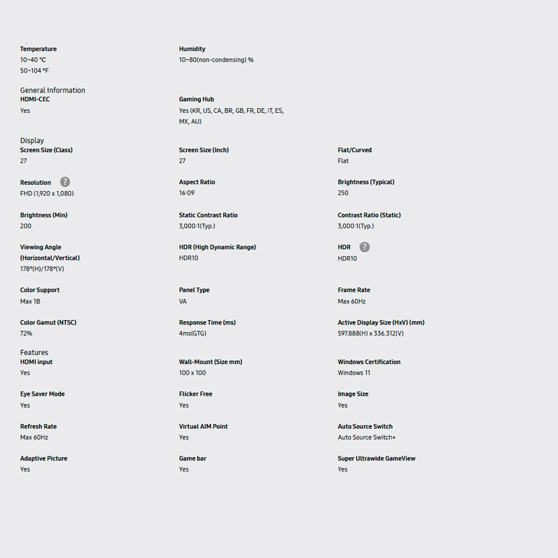 مانیتور هوشمند سامسونگ M5 M50D سایز 27 اینچ