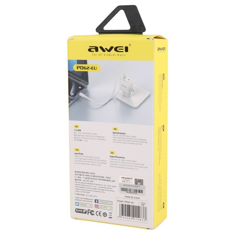 شارژر دیواری 20 وات اوی PD62-EU PD 3A