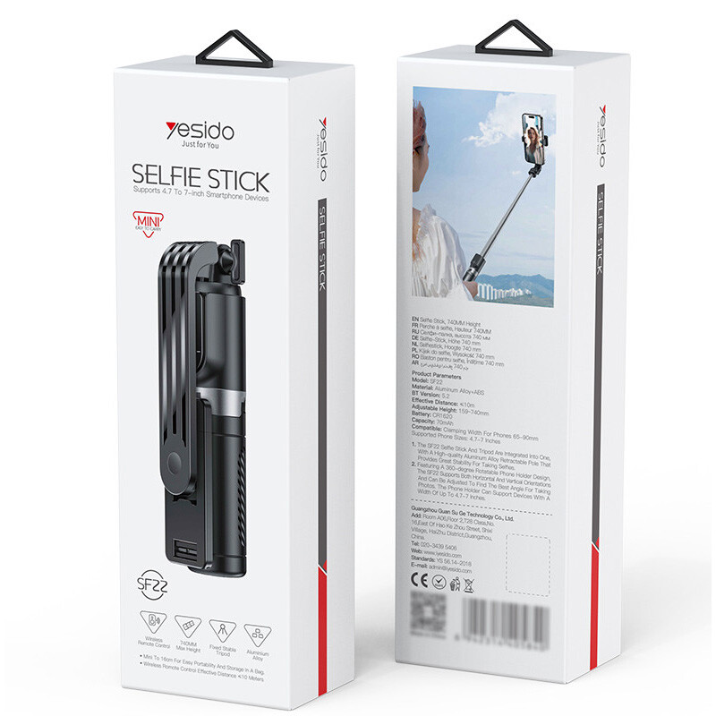 سه پایه و مونوپاد بلوتوثی Yesido SF22