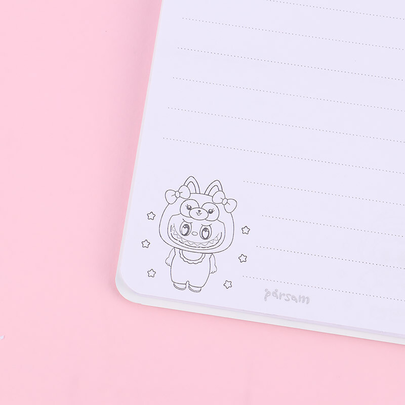 دفترچه یادداشت 42 برگ حاشیه دار پارسام طرح لبوبو و کرومی بالا بازشو