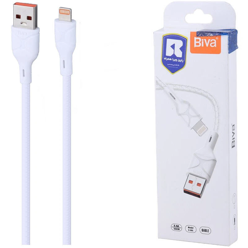 کابل لایتنینگ فست شارژ 2.4 آمپر بیوا C-06L طول 1 متر