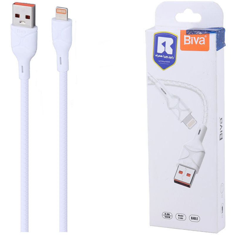 کابل لایتنینگ فست شارژ 2.4 آمپر بیوا C-06L طول 1 متر