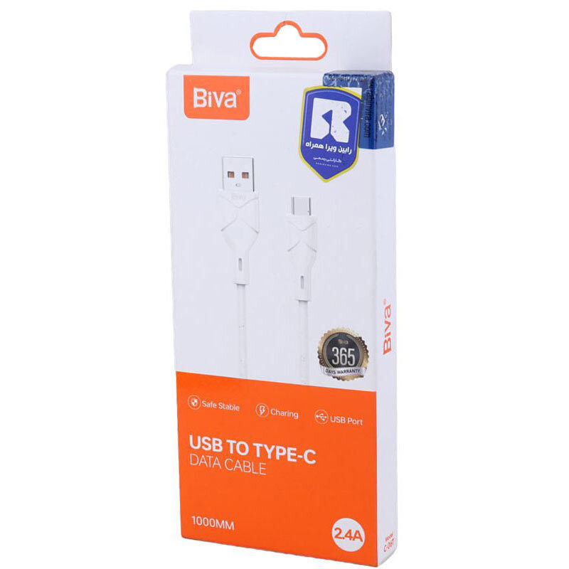 کابل تایپ سی فست شارژ 2.4 آمپر بیوا C-06T طول 1 متر