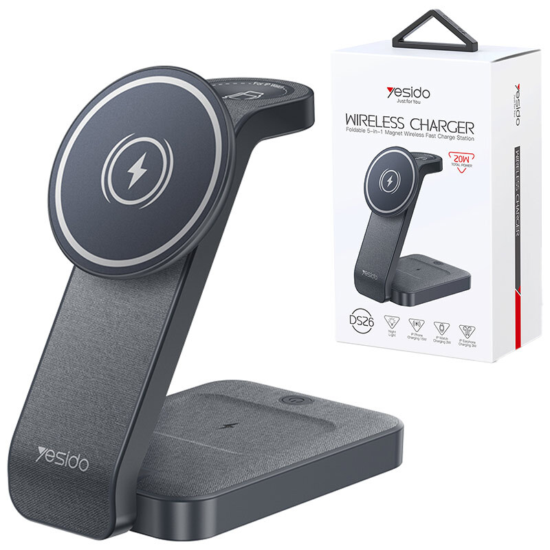 شارژر بی سیم فست شارژ و استند رومیزی Yesido DS26 15W