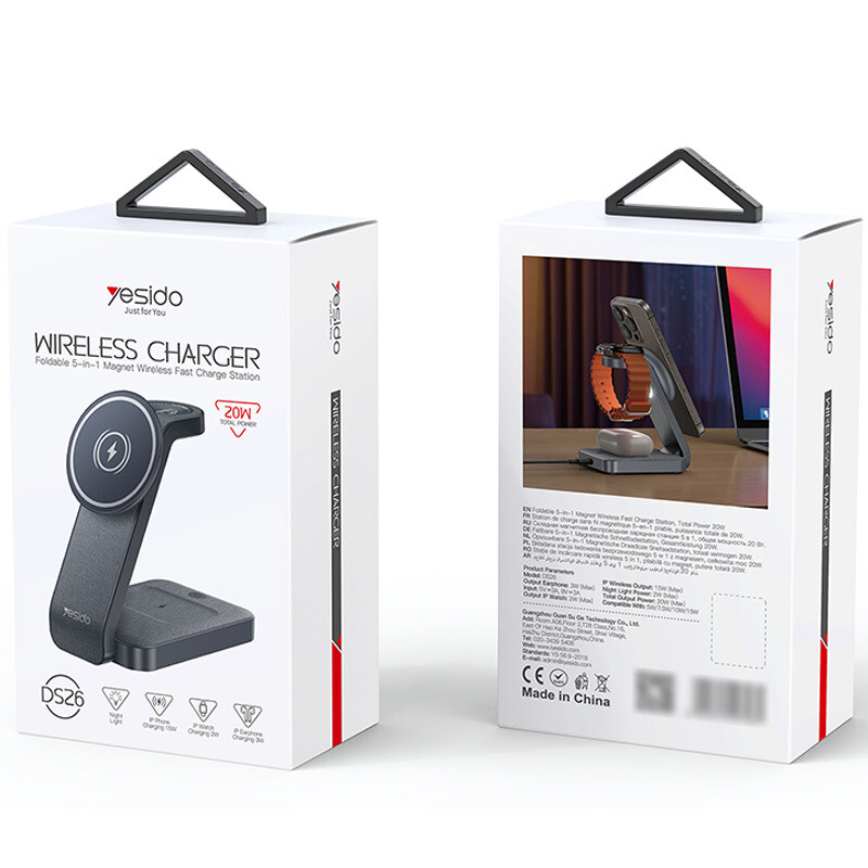 شارژر بی سیم فست شارژ و استند رومیزی Yesido DS26 15W