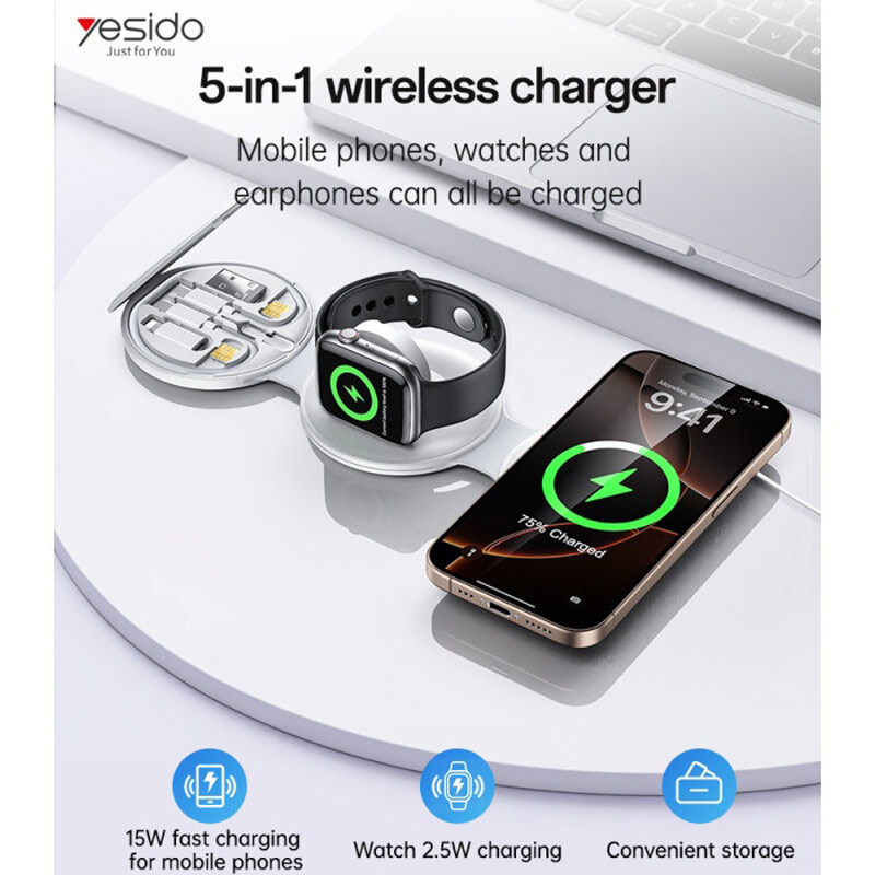 شارژر بی سیم اپل واچ و کیت کابل چند منظوره یسیدو DS29