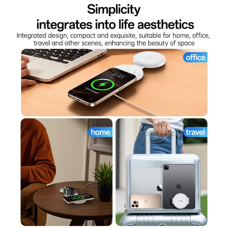 شارژر بی سیم اپل واچ و کیت کابل چند منظوره یسیدو DS29