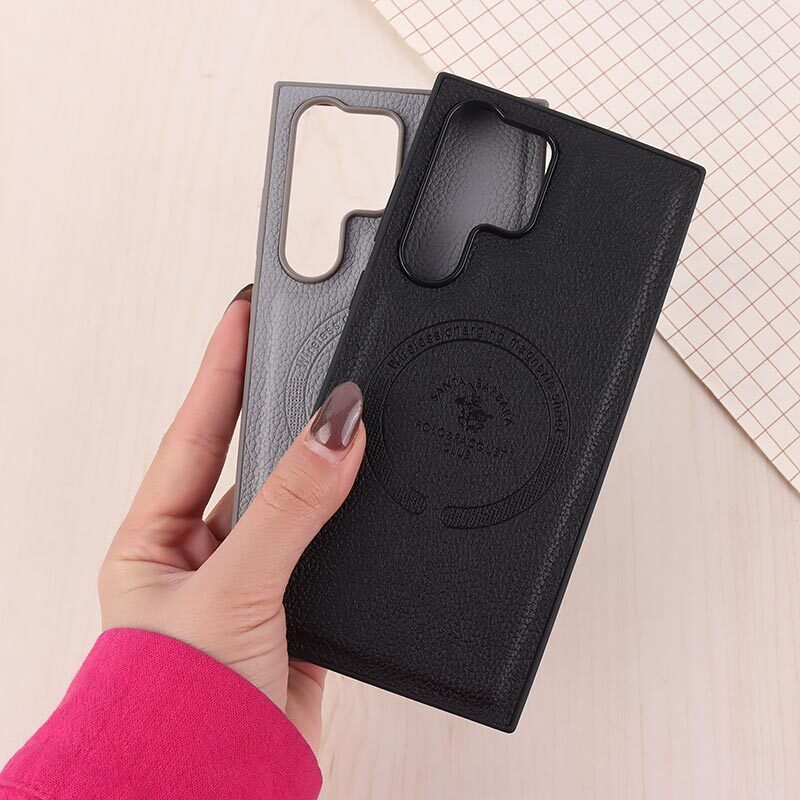 قاب چرمی Polo & Racquet Club سامسونگ Galaxy S23 Ultra طرح مگ سیف