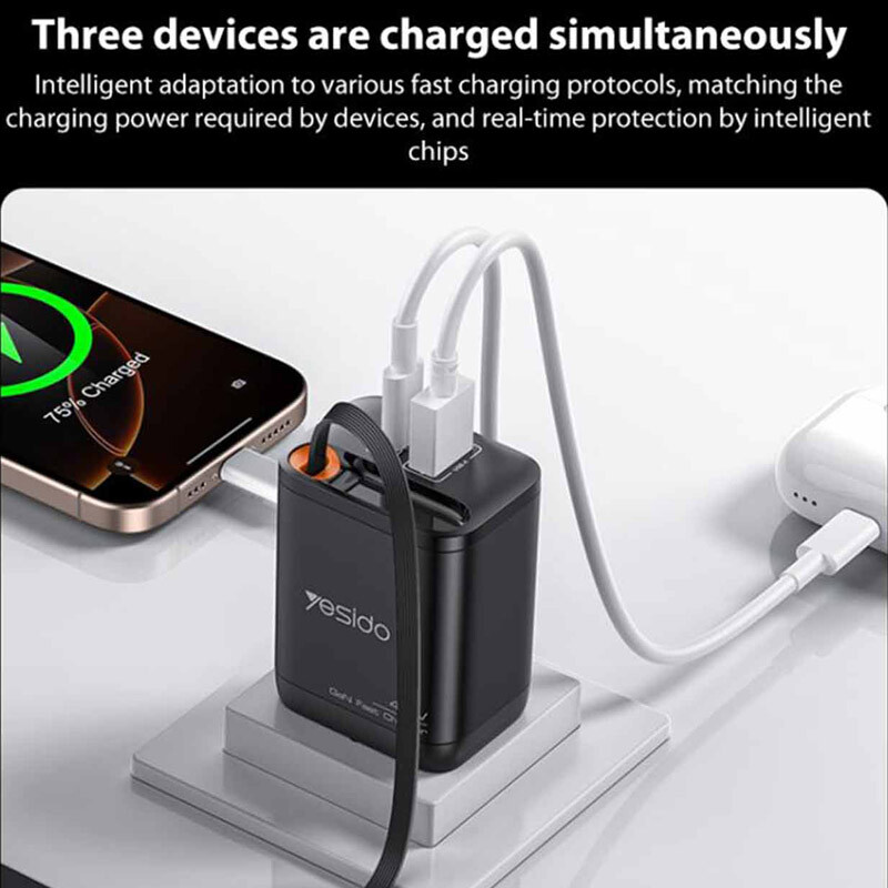 شارژر دیواری 40 وات یسیدو YC99 Gan QC PD 3A