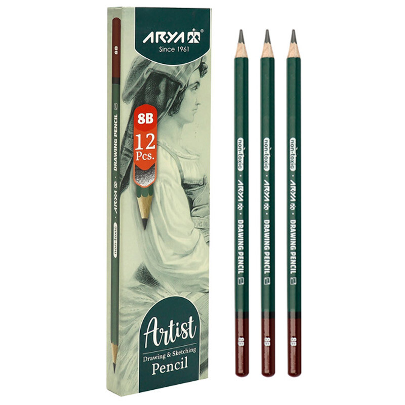 مداد طراحی آریا Arya Artist 3507 8B بسته 12 عددی
