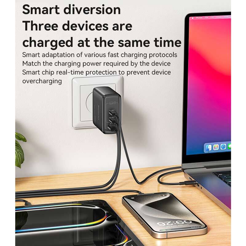 شارژر دیواری 100 وات یسیدو YC142 GaN QC PD