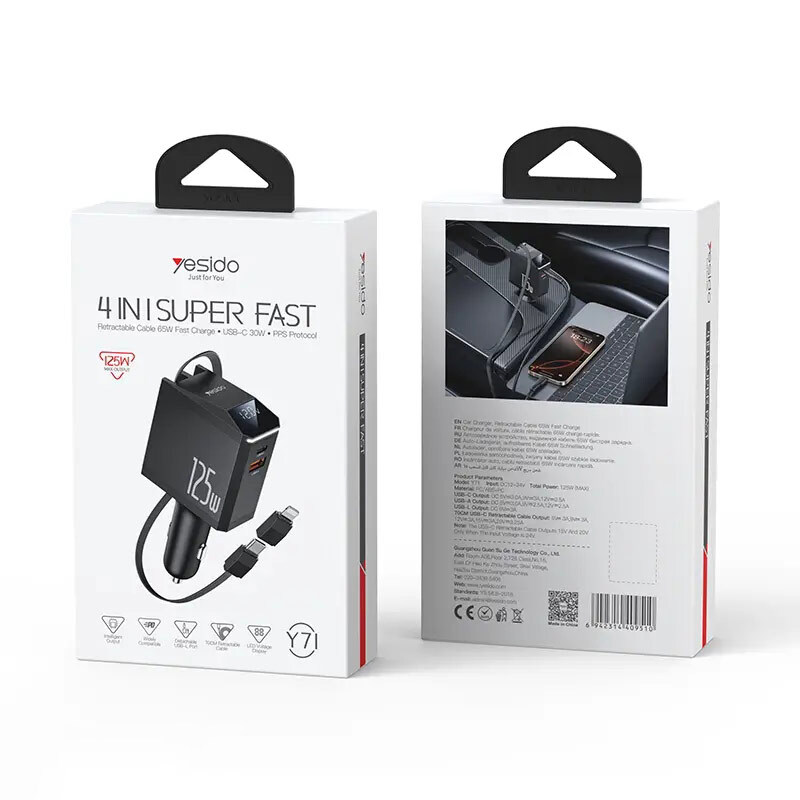 شارژر فندکی 65 وات یسیدو Y71