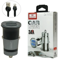 شارژر فندکی Earldom ES-136 3.4A + کابل آیفونی