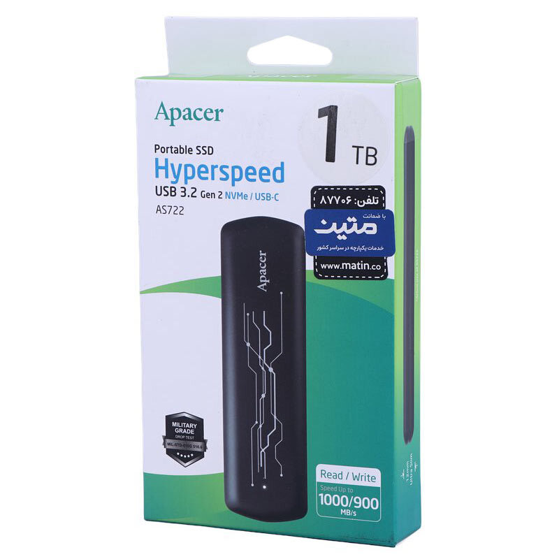 حافظه اکسترنال SSD اپیسر Apacer AS722 1TB