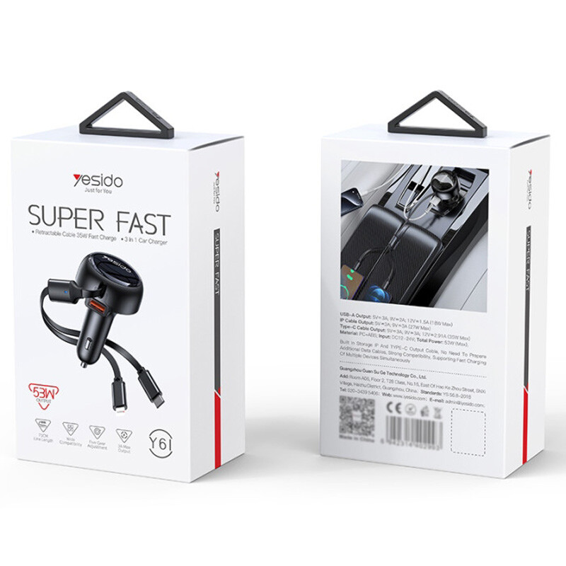 شارژر فندکی 35 وات یسیدو Y61