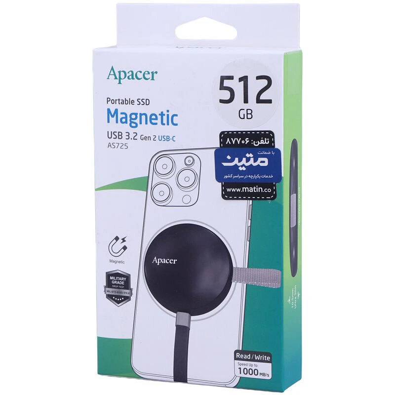 حافظه اکسترنال SSD اپیسر Apacer AS725 512GB