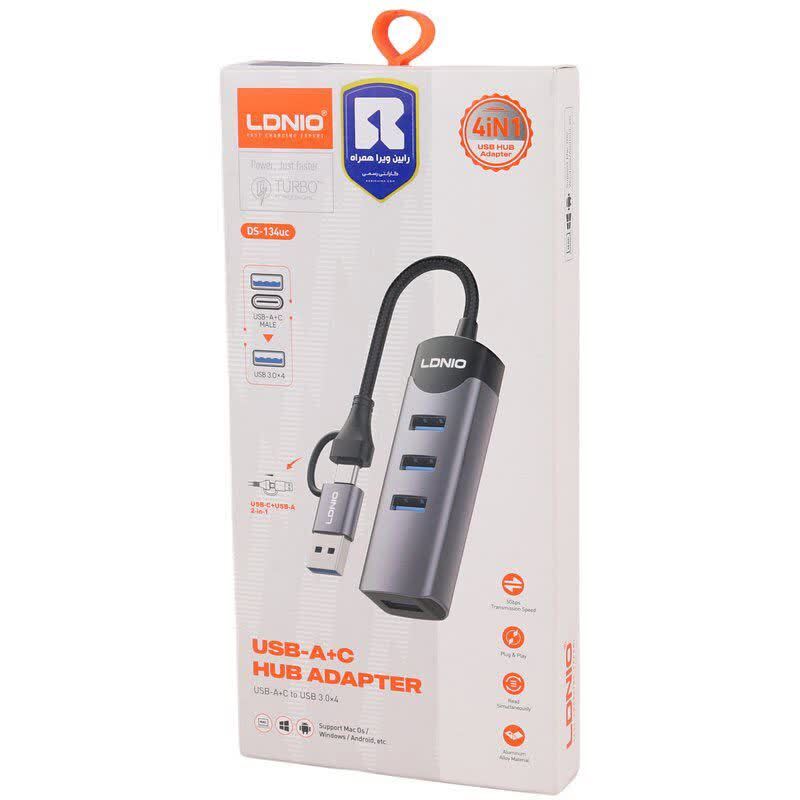 هاب 4 پورت Type-C /USB الدینیو DS-134UC