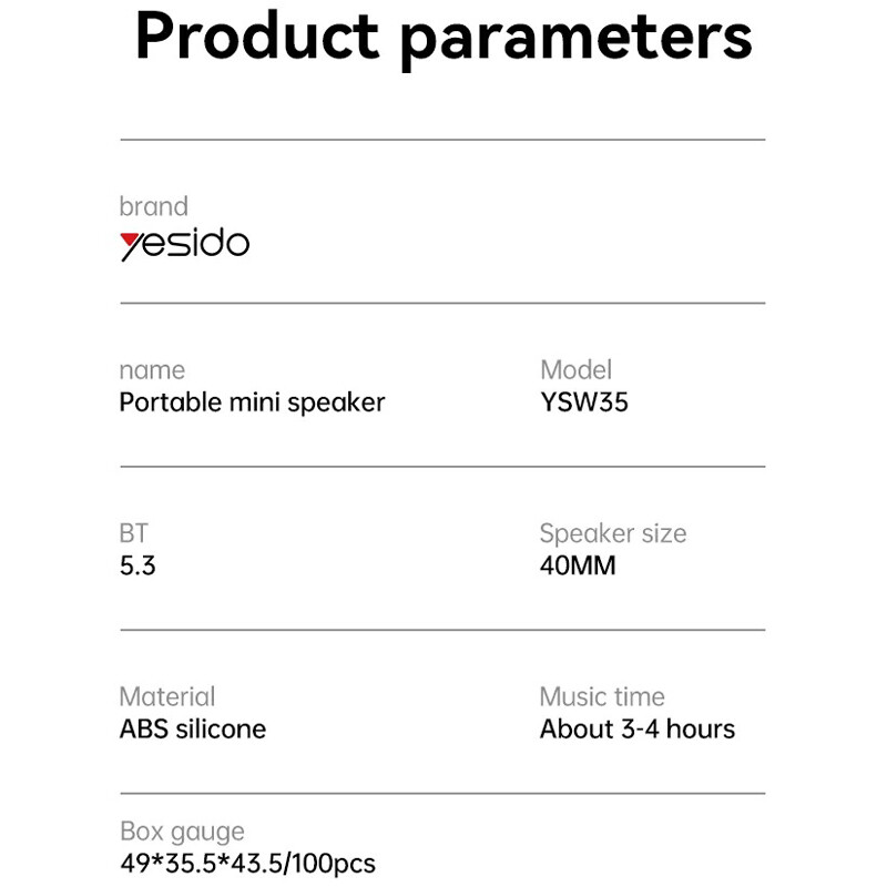 اسپیکر بلوتوثی یسیدو YSW35