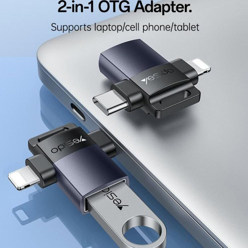 تبدیل USB3.0 OTG به تایپ سی / لایتنینگ یسیدو GS35