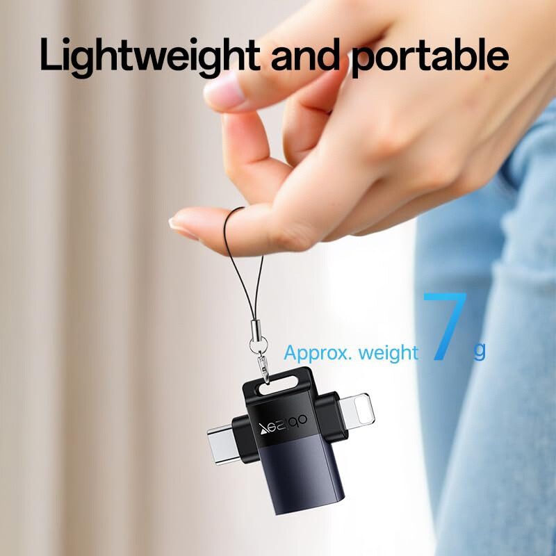 تبدیل USB3.0 OTG به تایپ سی / لایتنینگ یسیدو GS35