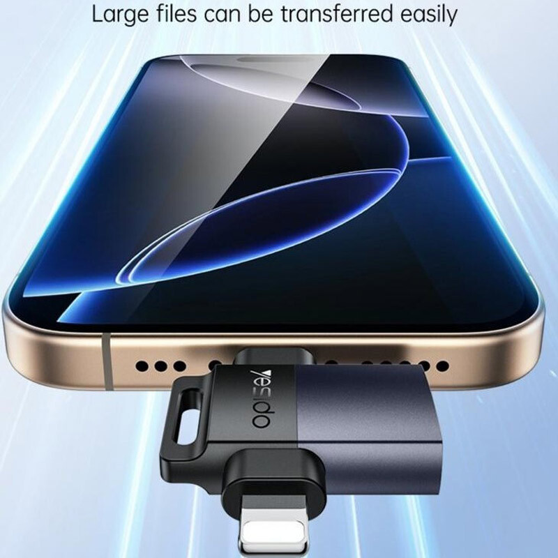 تبدیل USB3.0 OTG به تایپ سی / لایتنینگ یسیدو GS35