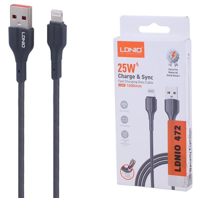 کابل لایتنینگ فست شارژ 25 وات الدینیو LS851 طول 1 متر