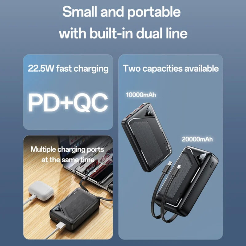 پاور بانک فست شارژ یسیدو YP84 QC PD 22.5W ظرفیت 10000 میلی آمپر ساعت