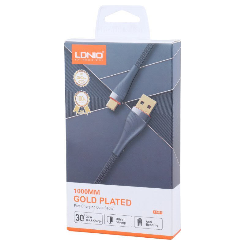 کابل لایتنینگ فست شارژ 30 وات الدینیو LS691 طول 1 متر