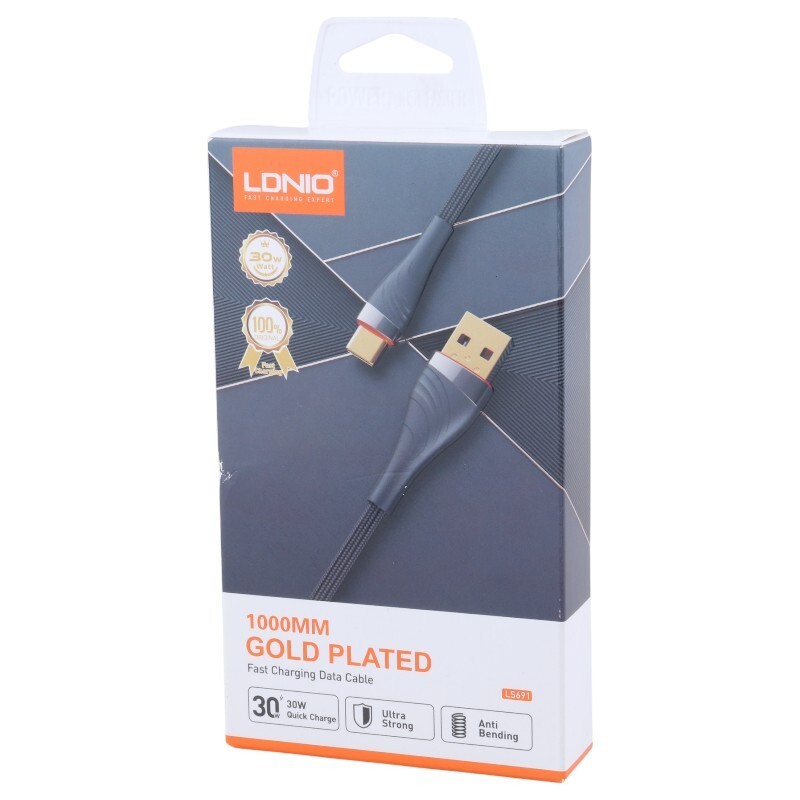 کابل لایتنینگ فست شارژ 30 وات الدینیو LS691 طول 1 متر