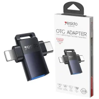 تبدیل USB3.0 OTG به تایپ سی / لایتنینگ یسیدو GS35